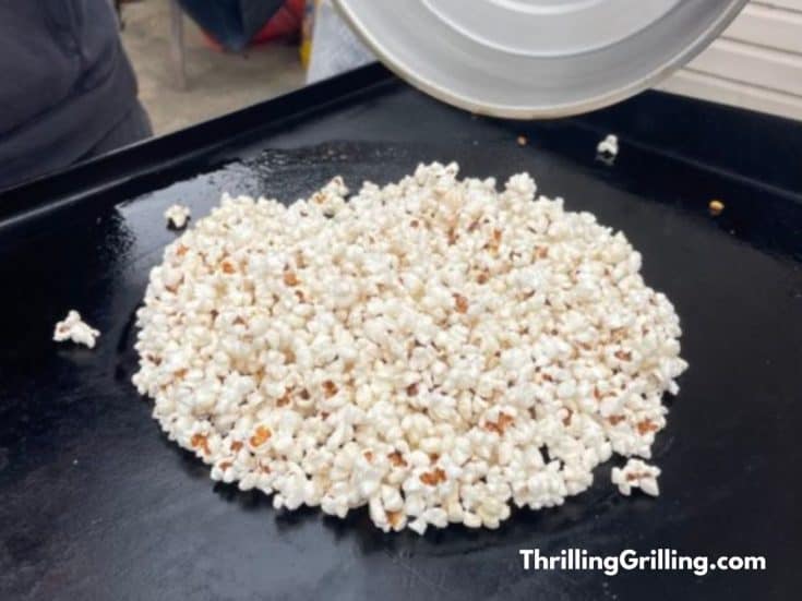 Popcorn cooked on a griddle