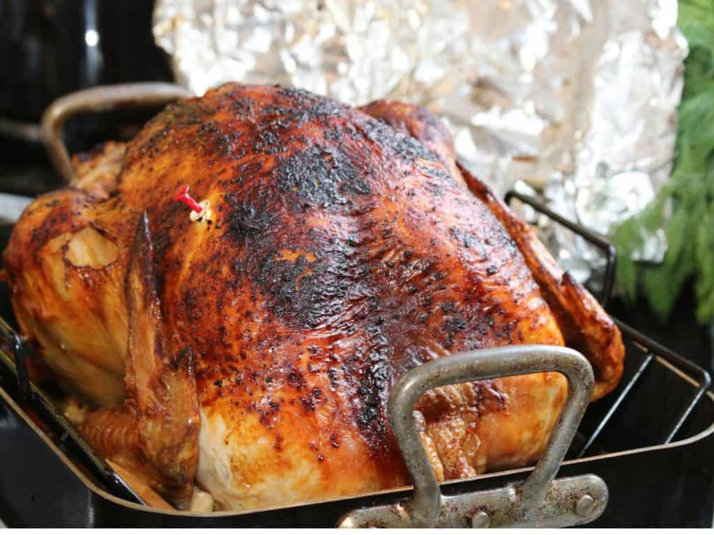 Roasted turkey with a pop-up timer