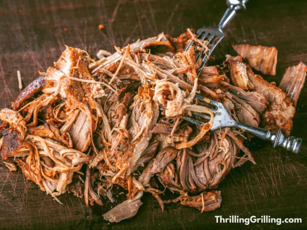 A plate of delicious and juicy pulled pork.